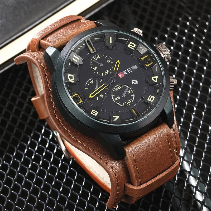 Retro Luxury Men Quartz Watch  - Leather Watch Band Men ulasan dan harga