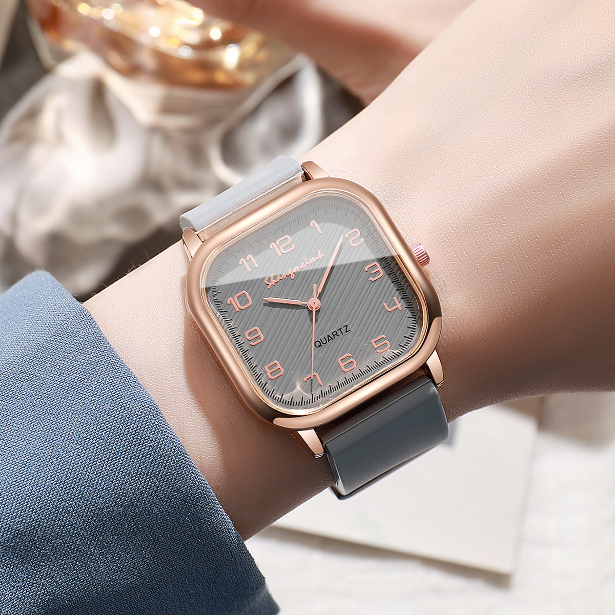 Fashion Square Women Watches C - Silicone Band Women ulasan dan harga