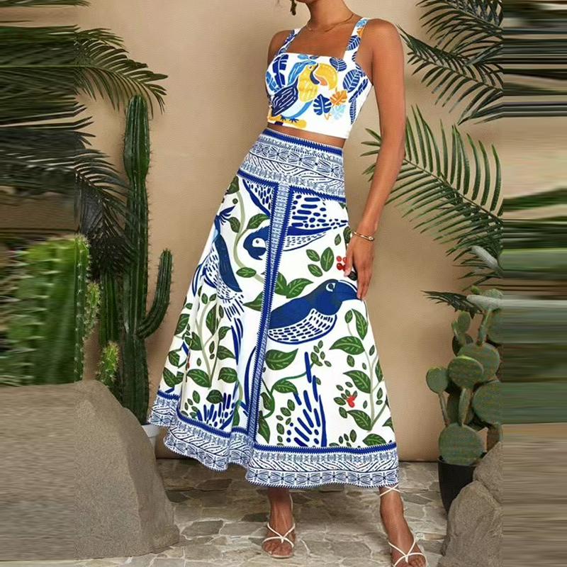 Women Sleeveless Straps Top &  - Tropic Strap Vintage ulasan dan harga