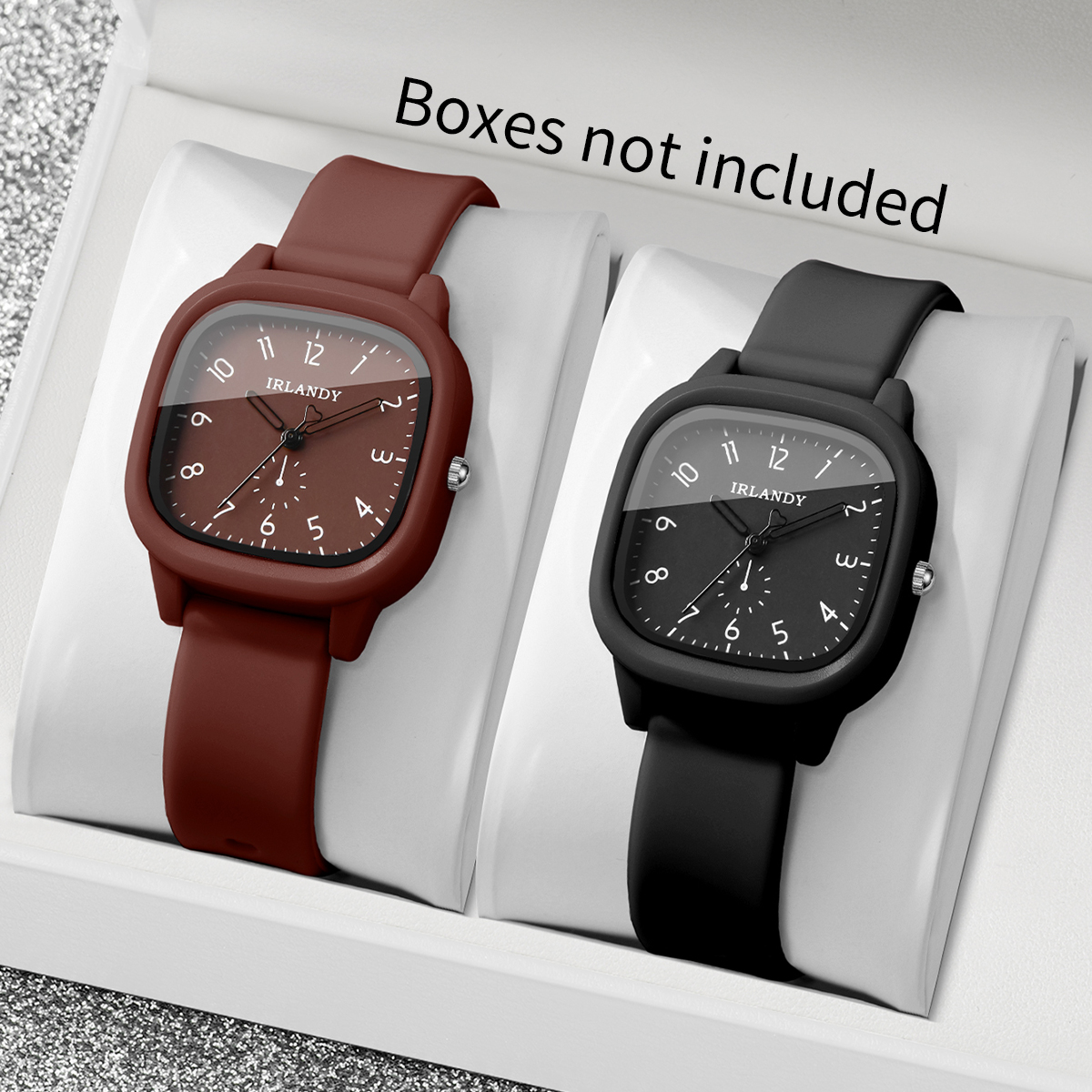 2PCS/Set Fashion Square Arabic - Silicone Band Women ulasan dan harga
