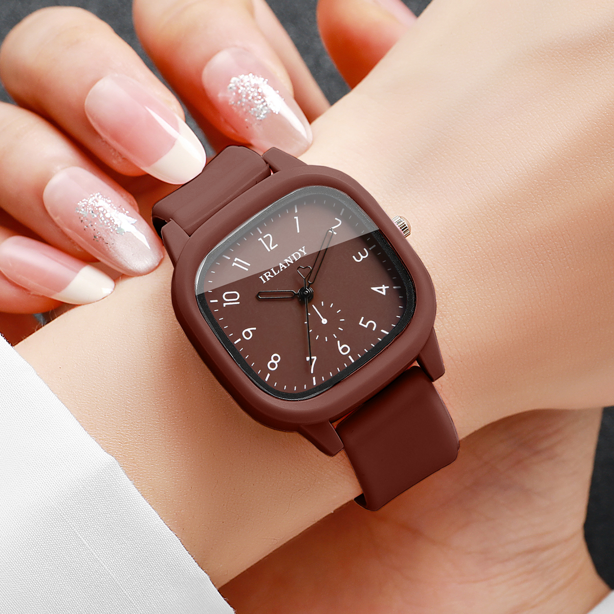 2PCS/Set Fashion Square Arabic - Silicone Band Women ulasan dan harga