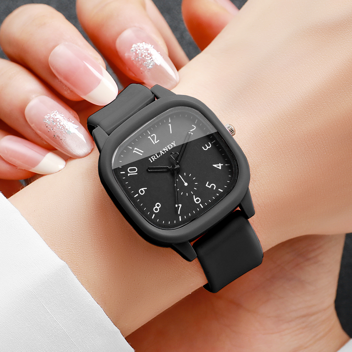 2PCS/Set Fashion Square Arabic - Silicone Band Women ulasan dan harga