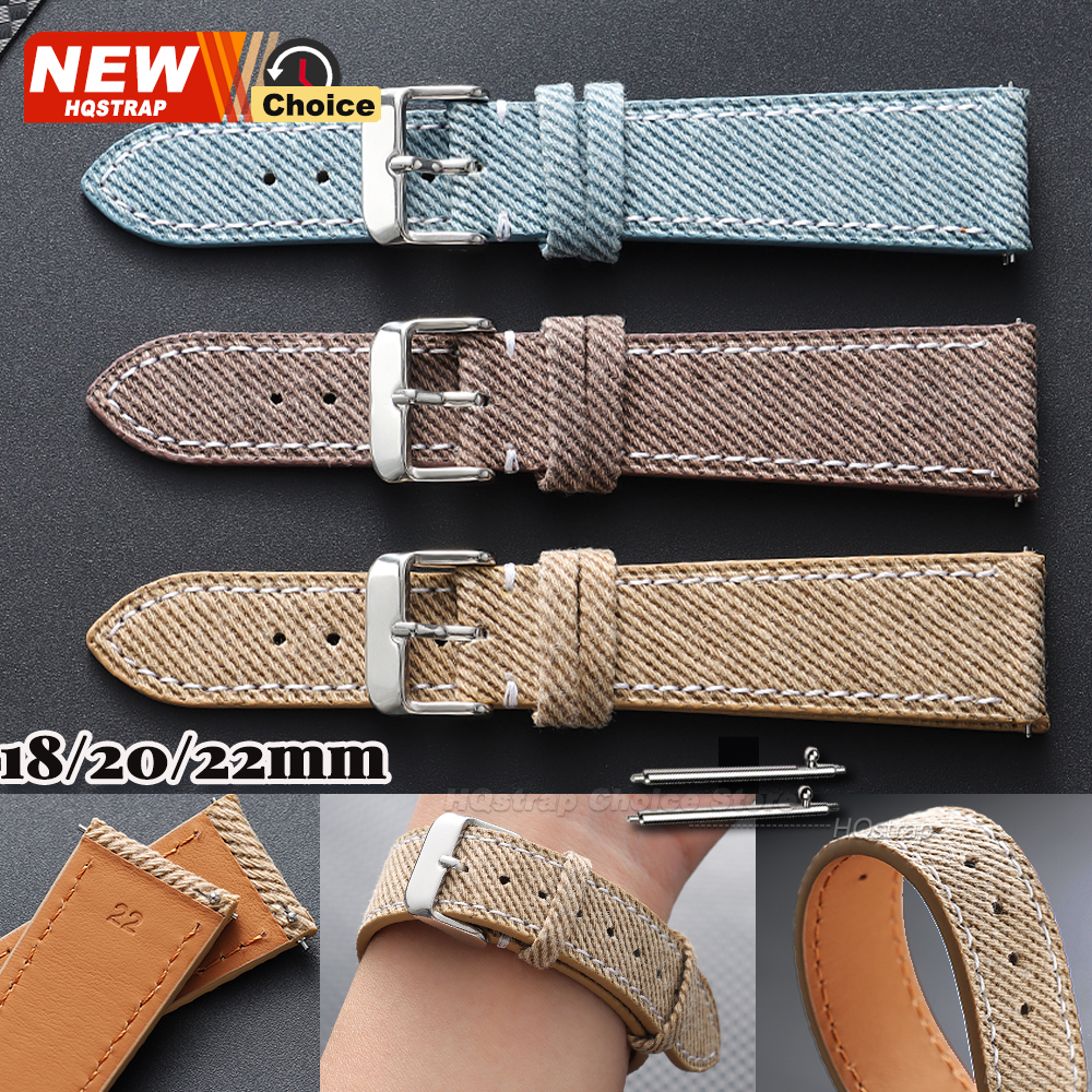 Nylon Denim Fabric Watch Strap - Canvas Strap Watch ulasan dan harga