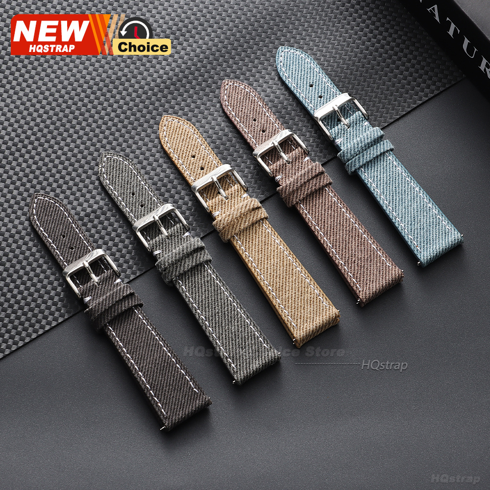 Nylon Denim Fabric Watch Strap - Canvas Strap Watch ulasan dan harga