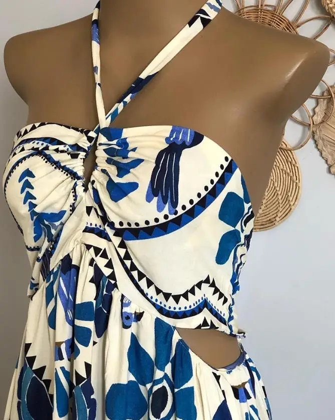 Summer Dress Woman  Vintage Tr - Tropic Strap Vintage ulasan dan harga