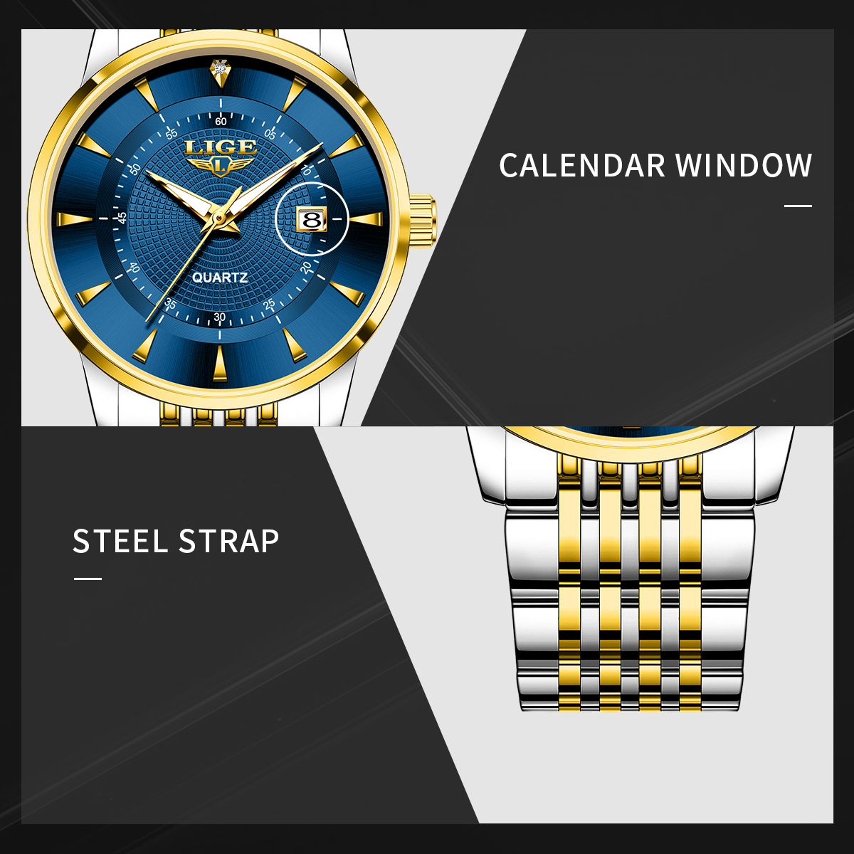 LIGE New 2026 Luxury Man Watch - Stainless Bracelet Diver ulasan dan harga