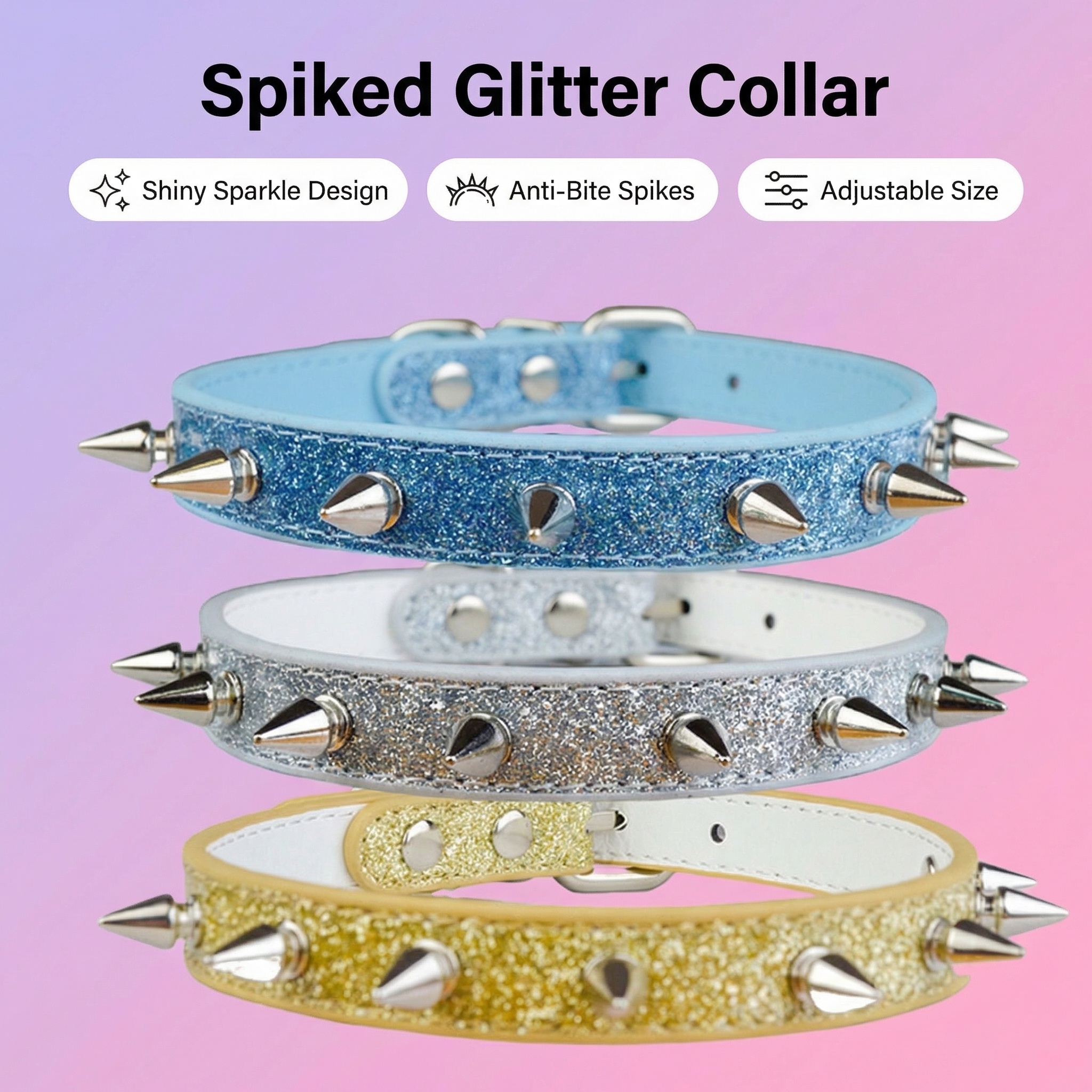 Punk Style Rivet Pet Collar Le - Leather Strap Quick Release ulasan dan harga