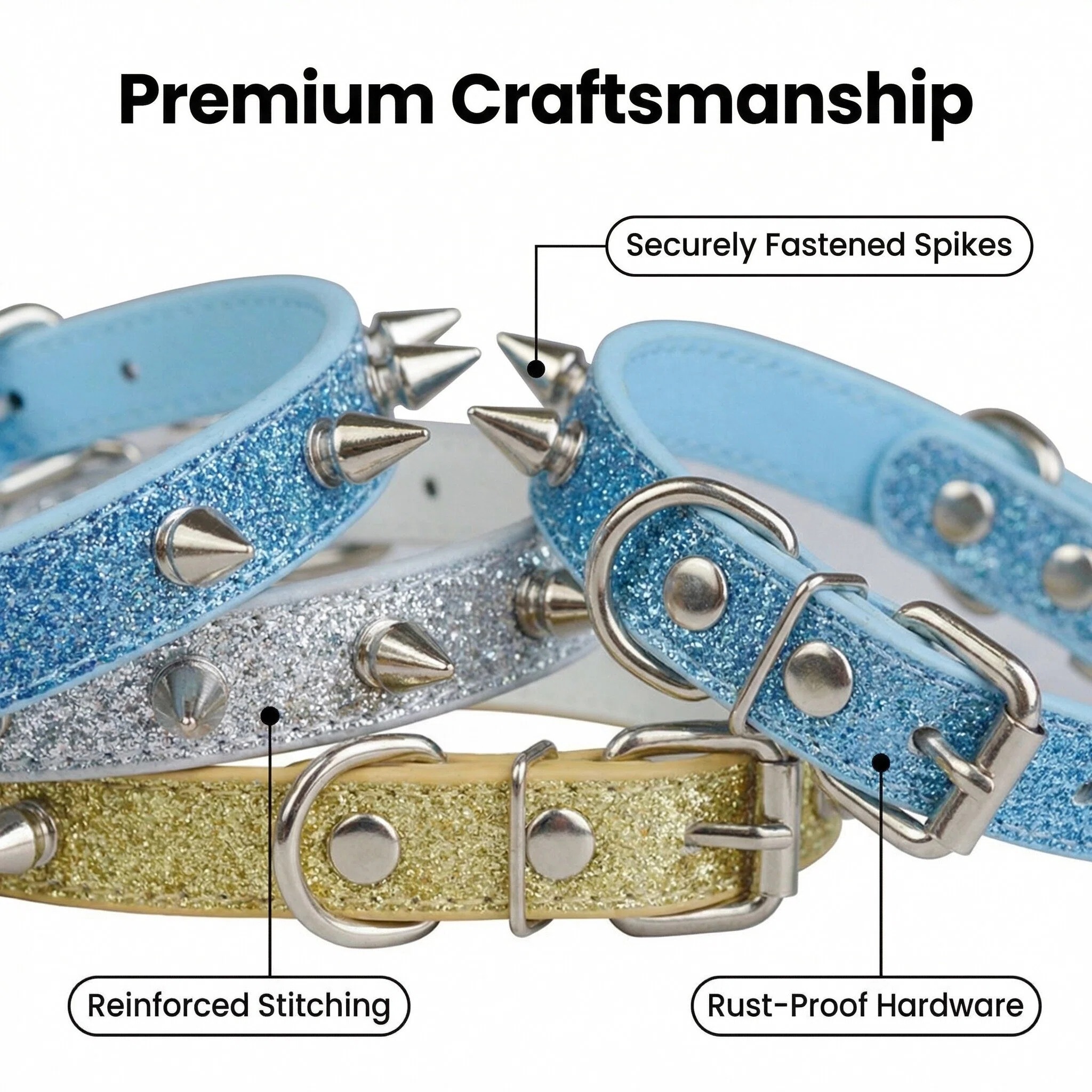 Punk Style Rivet Pet Collar Le - Leather Strap Quick Release ulasan dan harga