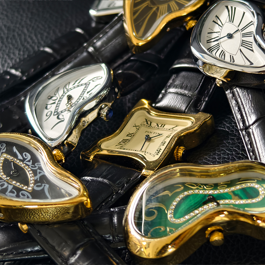 Surrealist Art Melting Clock W - Leather Watch Band Men ulasan dan harga