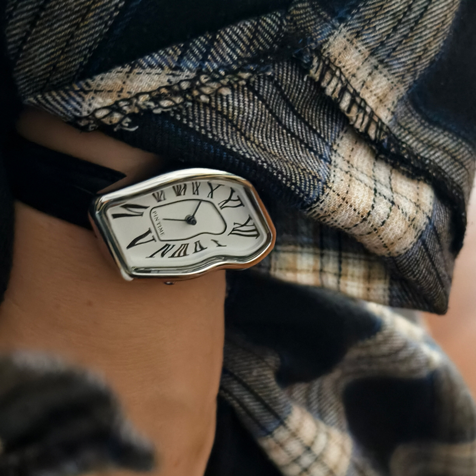 Surrealist Art Melting Clock W - Leather Watch Band Men ulasan dan harga