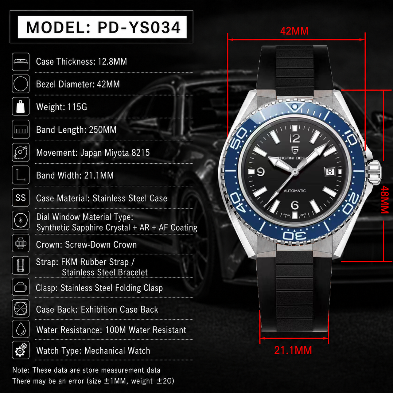 Pagani Design New Men's Mechan - Rubber Strap Diver ulasan dan harga