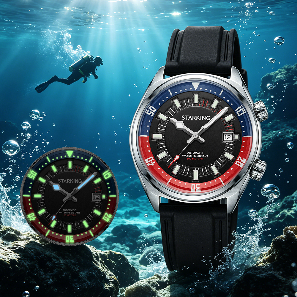 STARKING Men's Automatic 8215  - Rubber Strap Diver ulasan dan harga