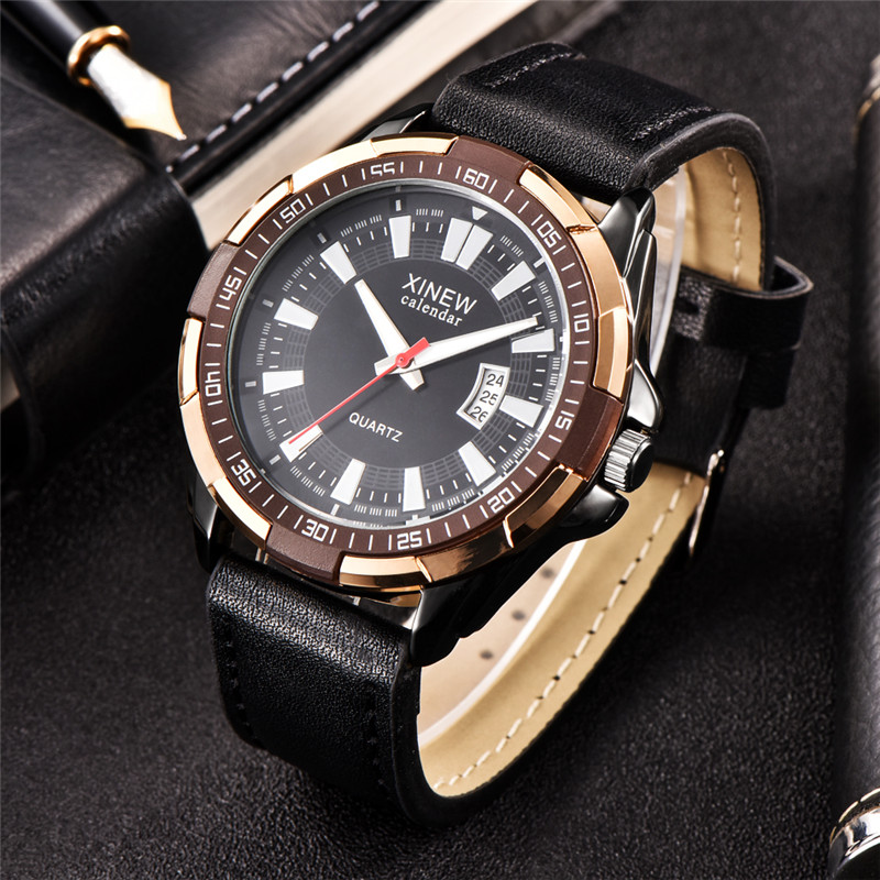 Men XINEW Brand Watches Studen - Leather Watch Band Men ulasan dan harga
