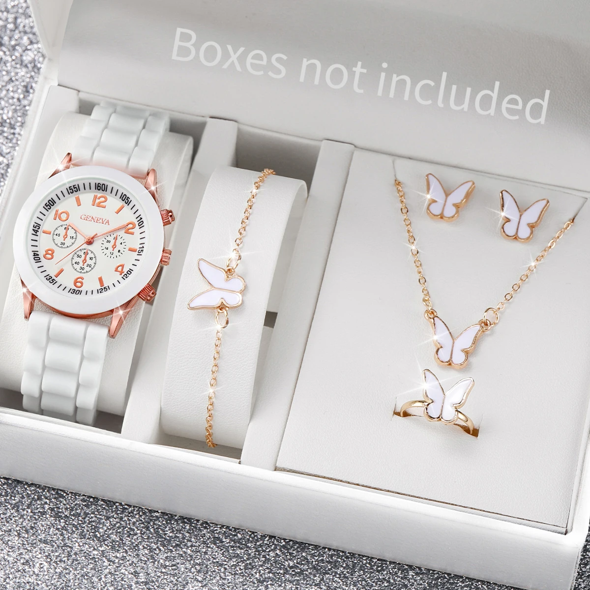 5/6PCS Fashion Women Watches C - Silicone Band Women ulasan dan harga