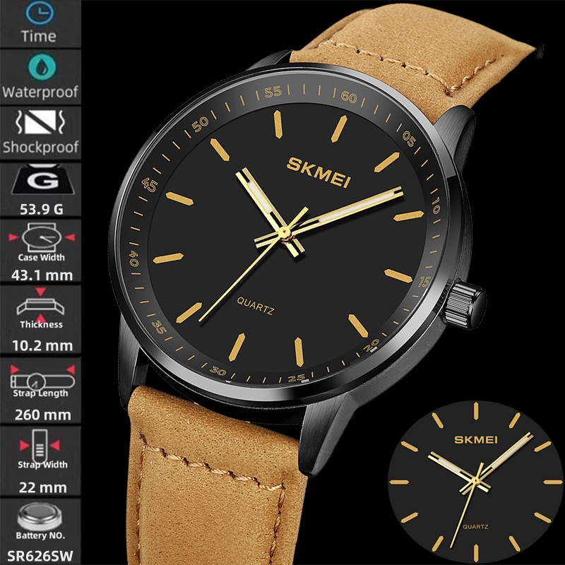 Skmei Original Brand Quartz Wa - Leather Watch Band Men ulasan dan harga