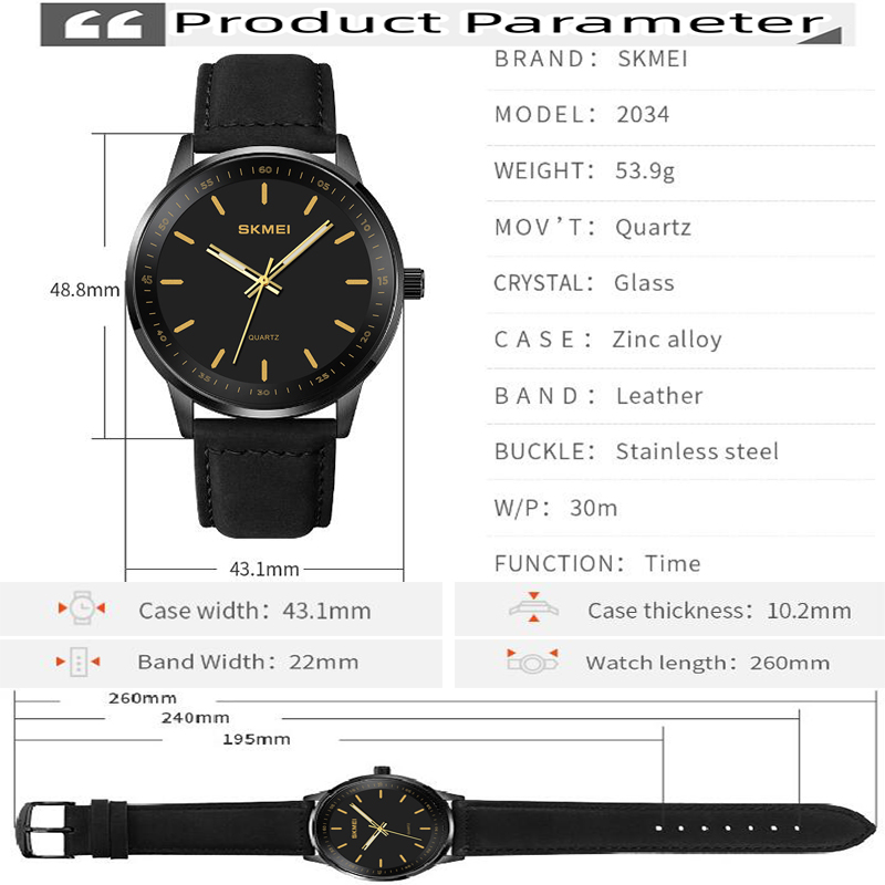 Skmei Original Brand Quartz Wa - Leather Watch Band Men ulasan dan harga