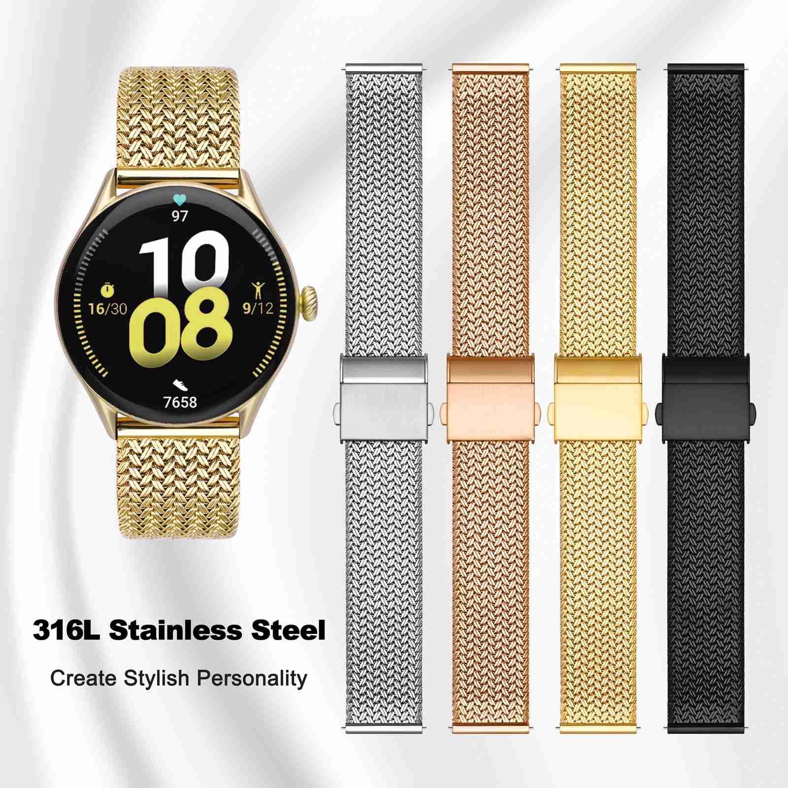WOCCI Metal Watch Bands 316L S - Mesh Strap Metal ulasan dan harga