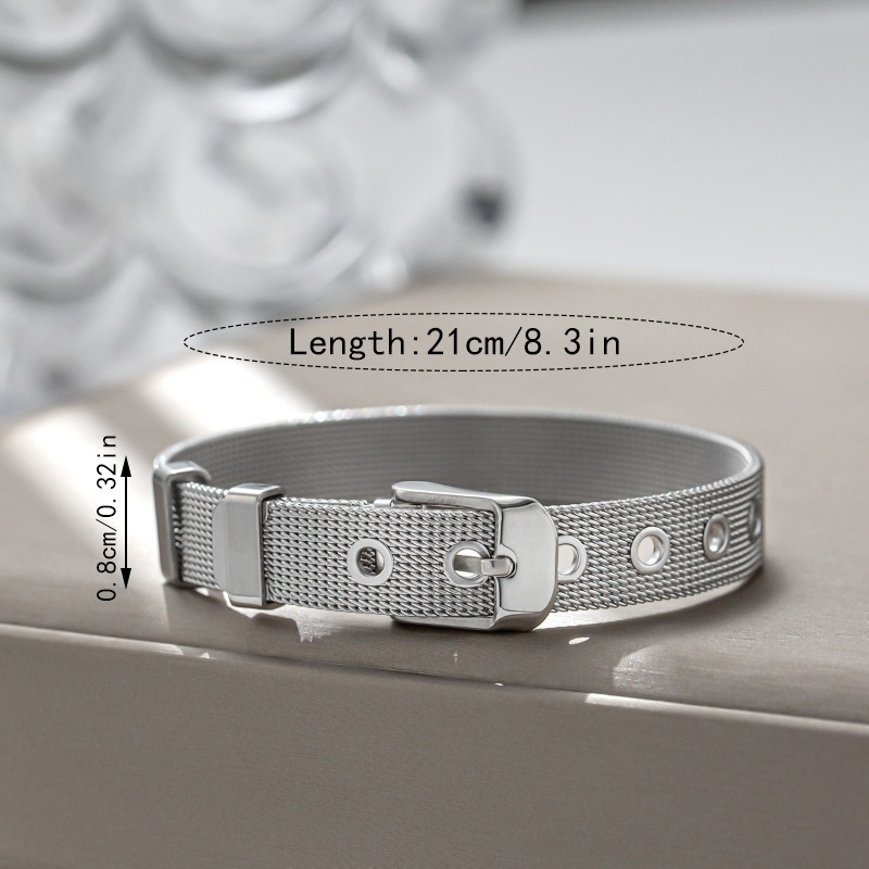 1pc 8mm Titanium Steel Mesh Br - Mesh Strap Metal ulasan dan harga